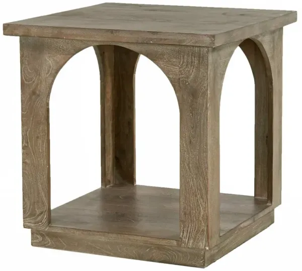 Alex Hamilton Archie Solid Wood End Table in North Creek Brown