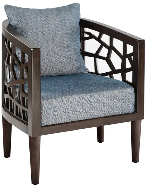 Streamdale Crackle Accent Chair, Wood Frame With Cushion, Morocco, KD
