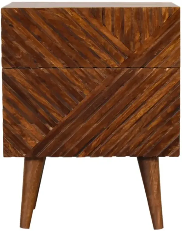 Solid Wood Lille 2 Drawer Chestnut Nightstand