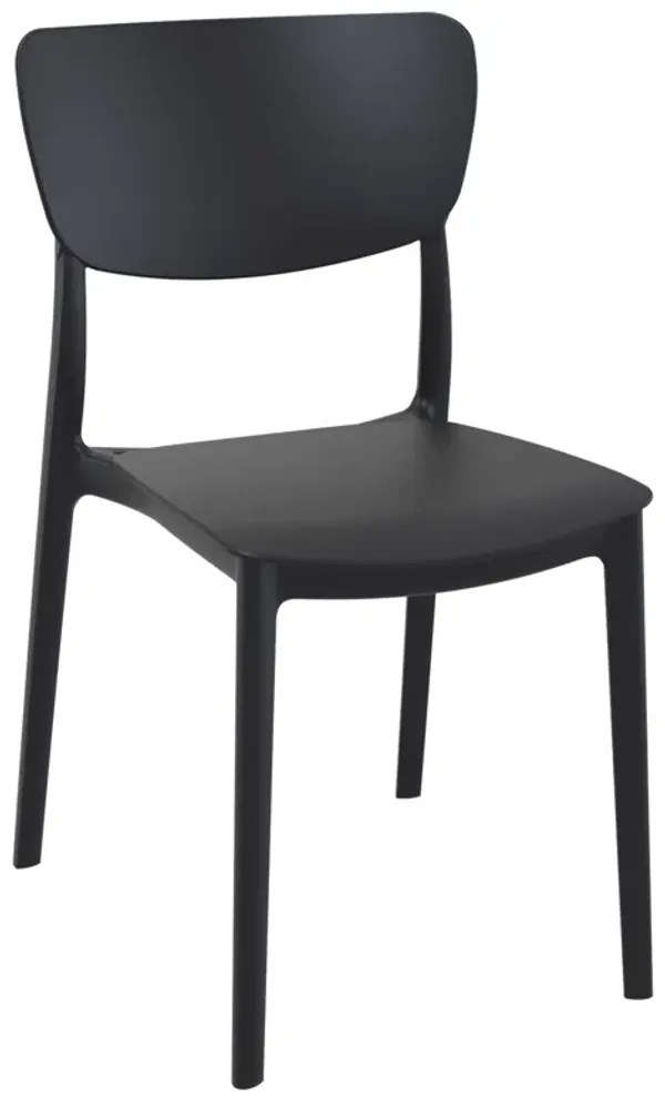 33" White Solid Stackable Patio Dining Chair