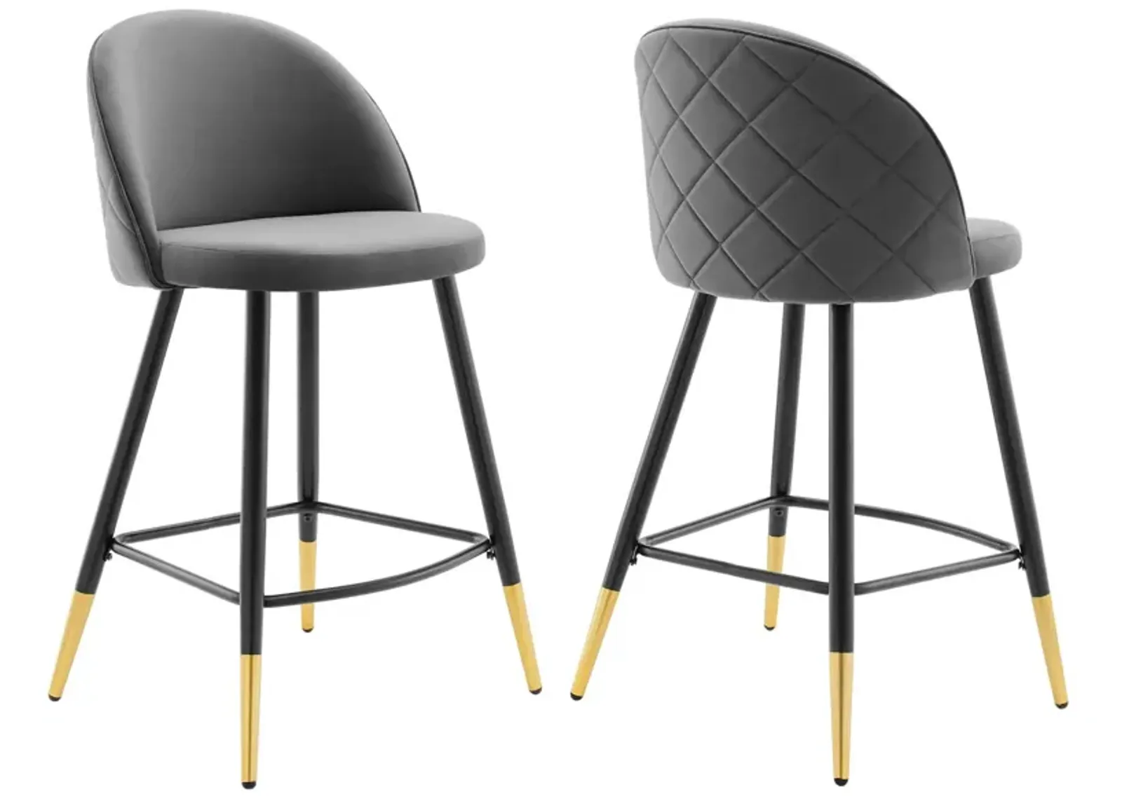 Cordial Performance Velvet Counter Stools - Set of 2