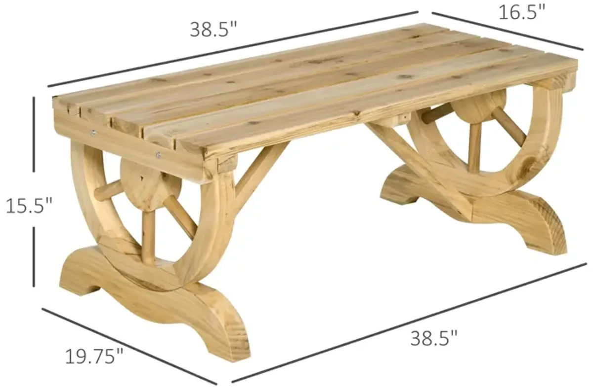 Natural Garden Seat: 2-Person Wagon Wheel Bench for Backyard