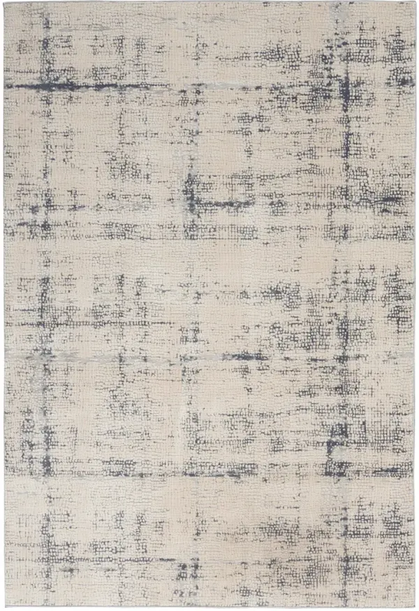Rustic Textures RUS06 Ivory/Blue 6' x 9' Rug