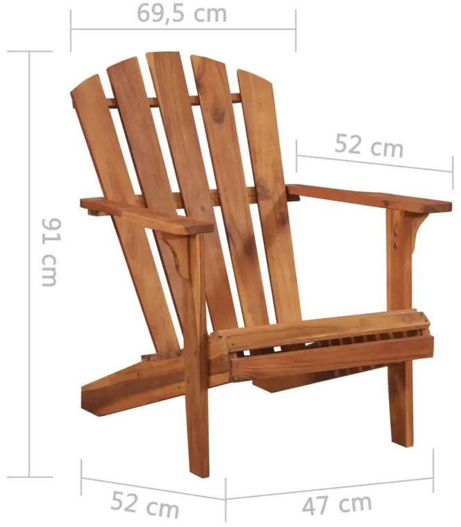 vidaXL Garden Adirondack Chair Solid Acacia Wood