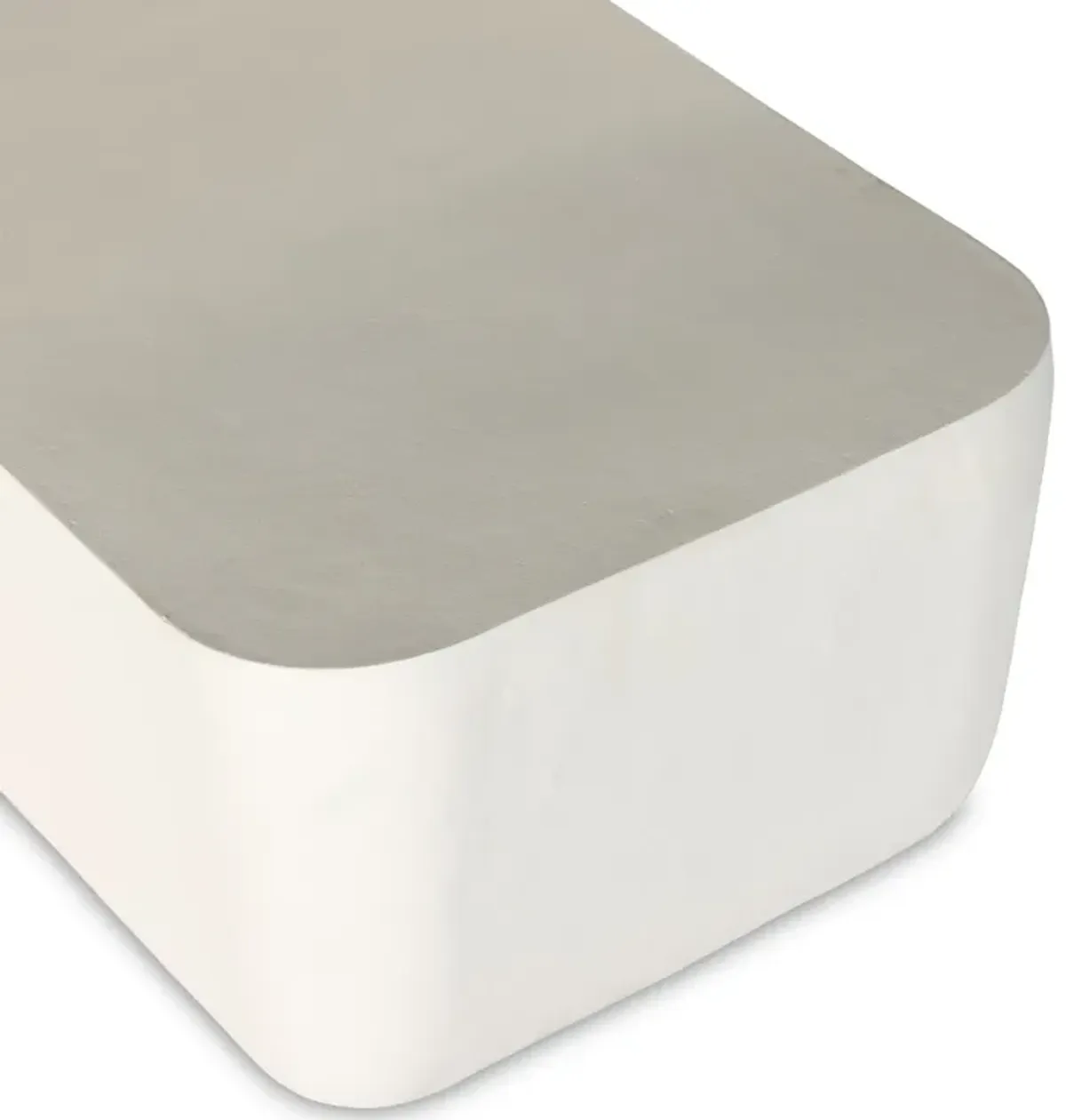 Basil Outdoor Rectangular Coffee Table - Matte White