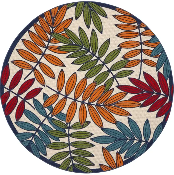 Aloha ALH18 Multicolor 7'10" x Round Rug