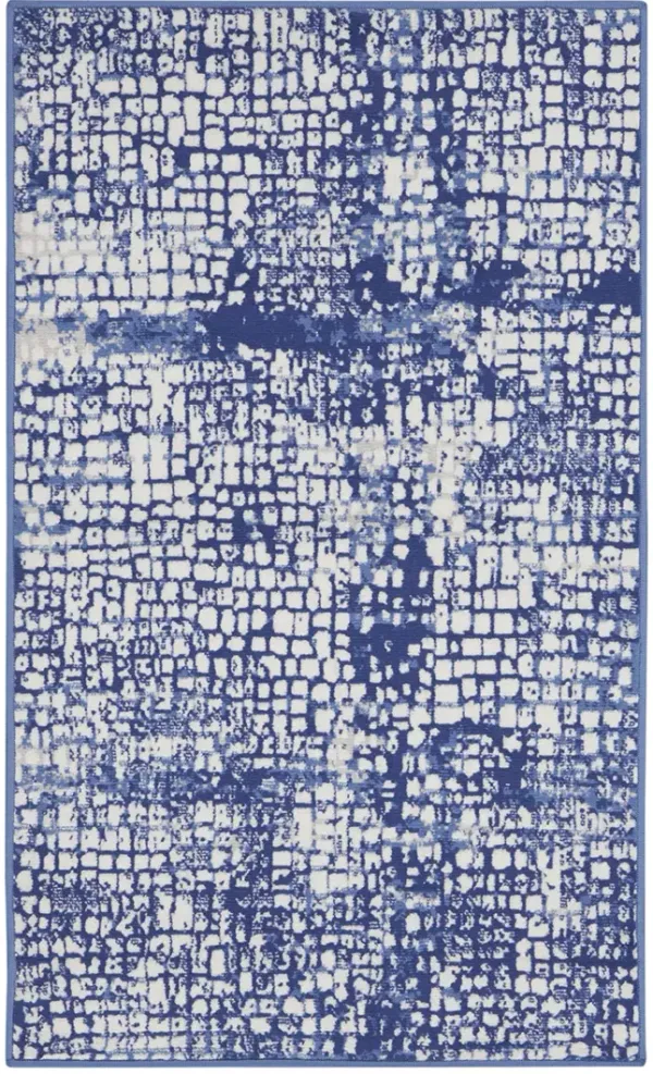 Whimsicle WHS07 Ivory/Navy 3' x 5' Rug