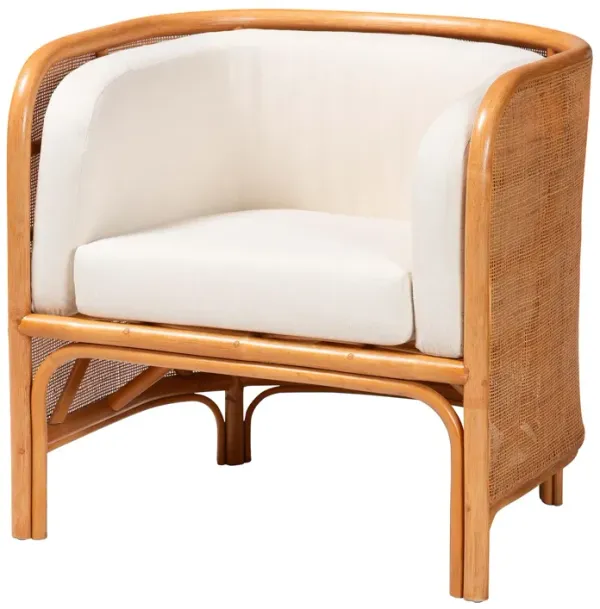 bali & pari Bandung Bohemian Light Honey Rattan Accent Chair