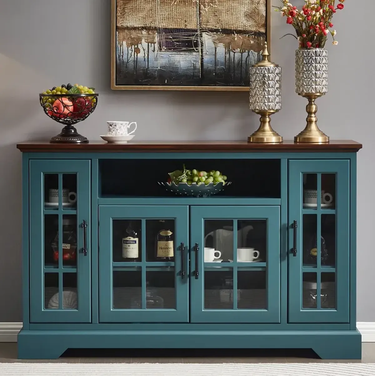 Hivvago Sideboard Buffet Table with 4 Doors