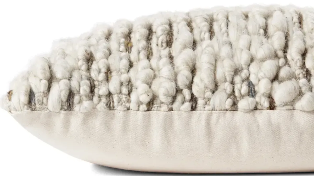 Vivienne PAL0025 Dove/Smoke 13''x21'' Down Pillow by Amber Lewis x Loloi