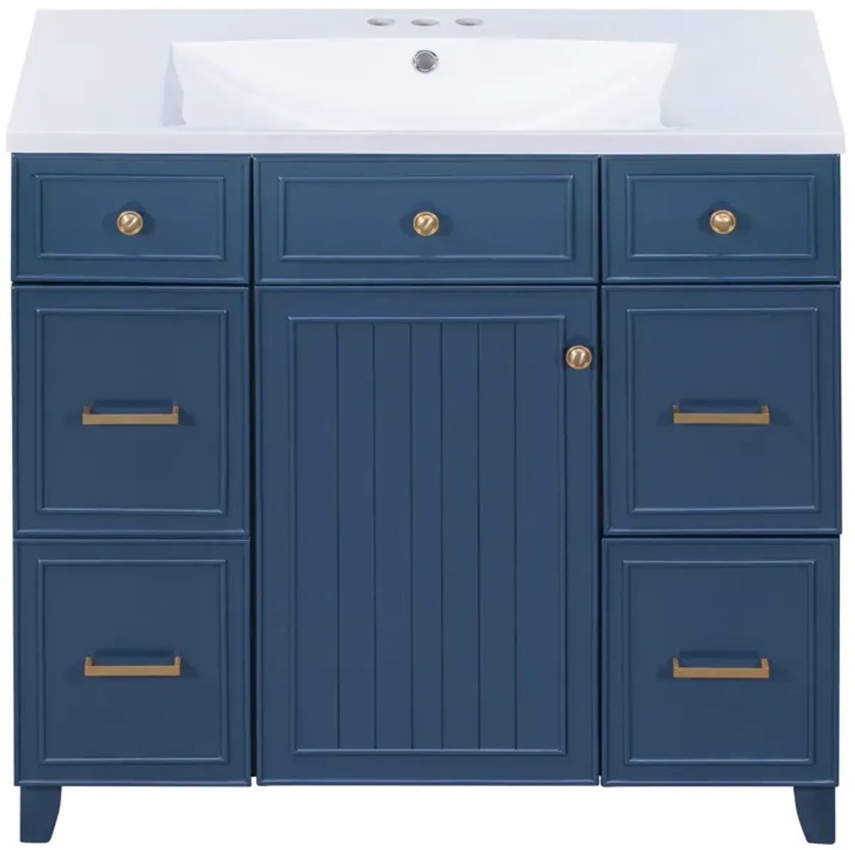 Gewnee 36" Bathroom Vanity Cabinet with Sink,Shaker Cabinetin Navy Blue or white