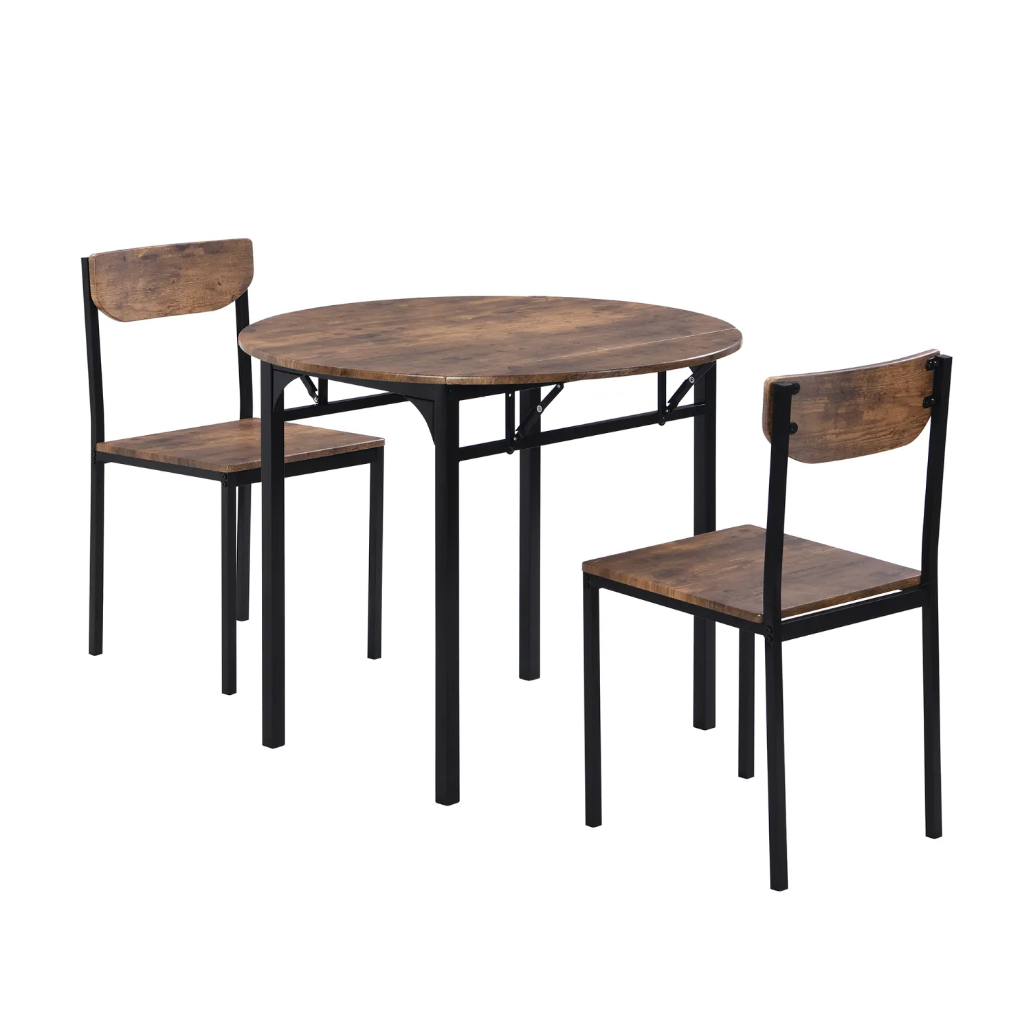 3-Piece Dining Set with Drop Leaf and 2 Chairs