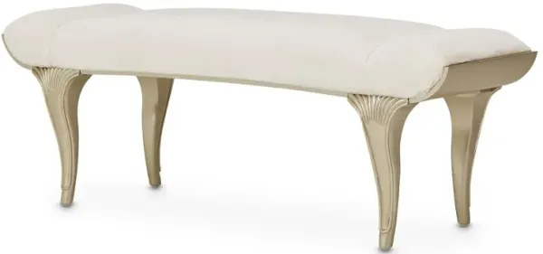 Michael Amini Villa Cherie Bed Bench - Hazelnut