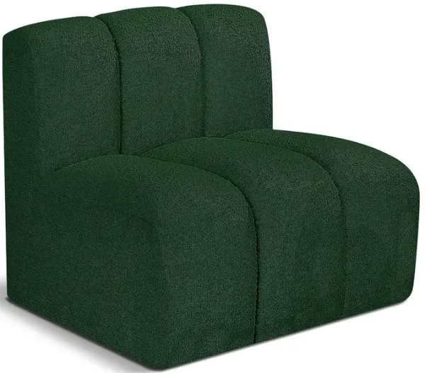 Meridian Furniture Arc Green Boucle Fabric Straight Chair