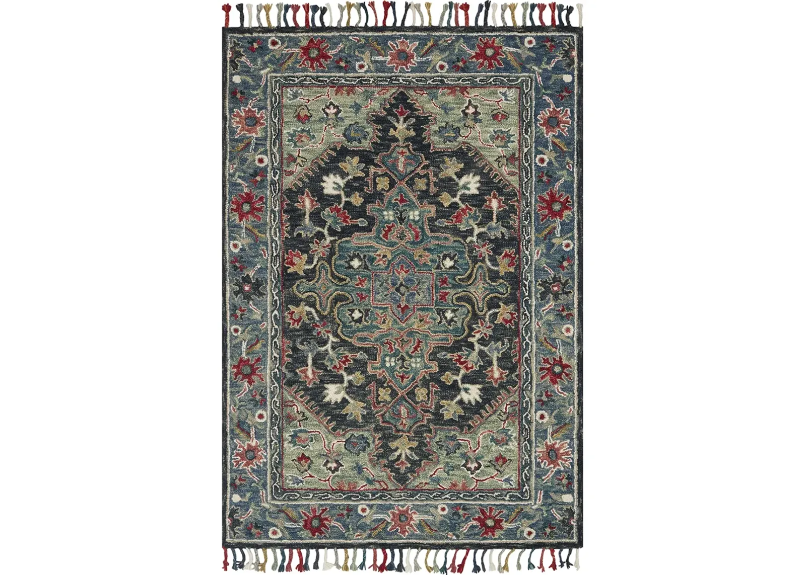 Zharah ZR05 Navy/Blue 2'6" x 7'6" Rug