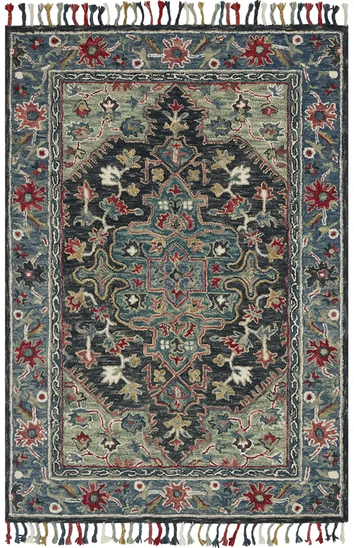 Zharah ZR05 Navy/Blue 2'6" x 7'6" Rug