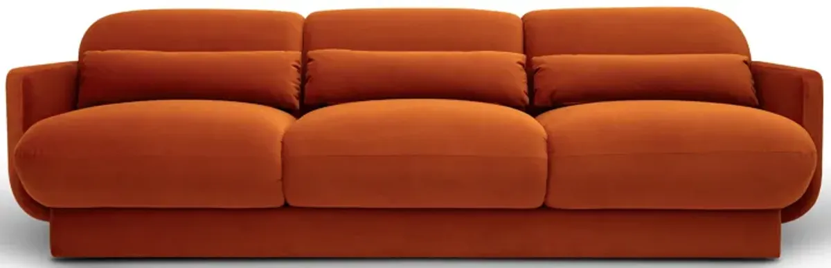 Azalea Rust Orange Velvet Sofa