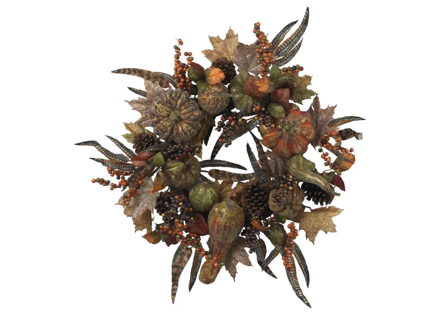 HomPlanti 28" Autumn Pumpkin Wreath