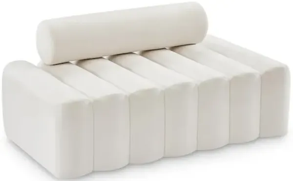 Meridian Furniture Melody Cream Velvet Loveseat