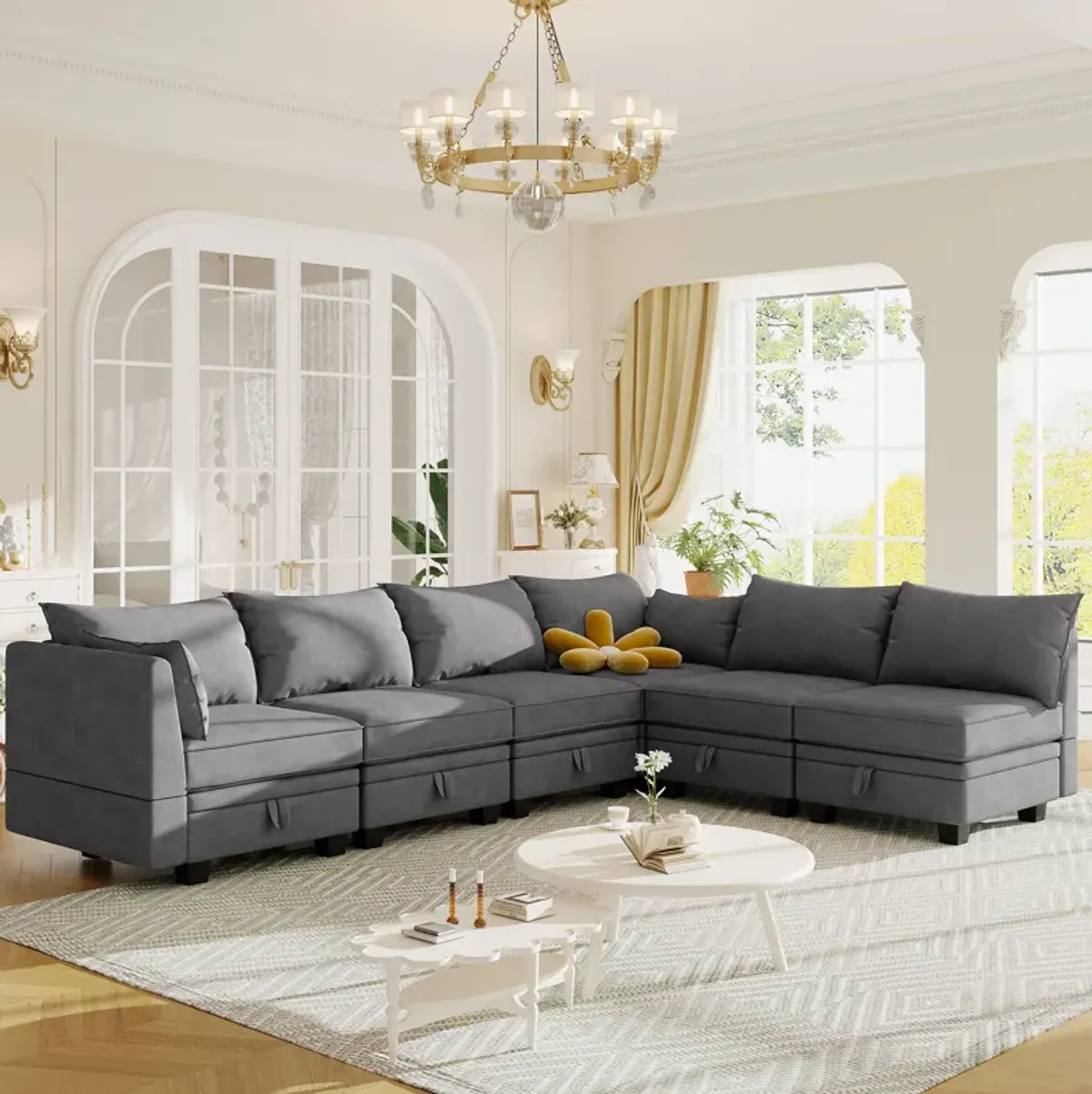 Merax Modern Large U-Shape Modular Sectional Sofa