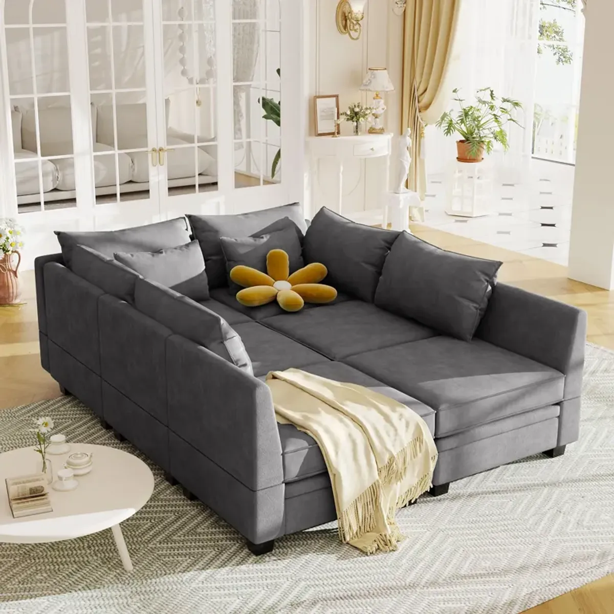 Merax Modern Large U-Shape Modular Sectional Sofa