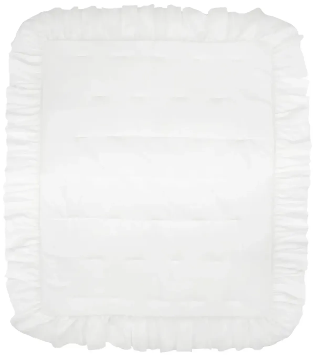 Lambs & Ivy Signature White Cotton Sateen Ruffle Baby/Toddler Quilt