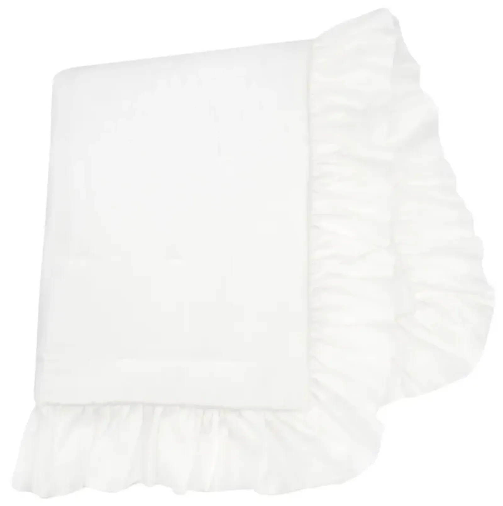 Lambs & Ivy Signature White Cotton Sateen Ruffle Baby/Toddler Quilt