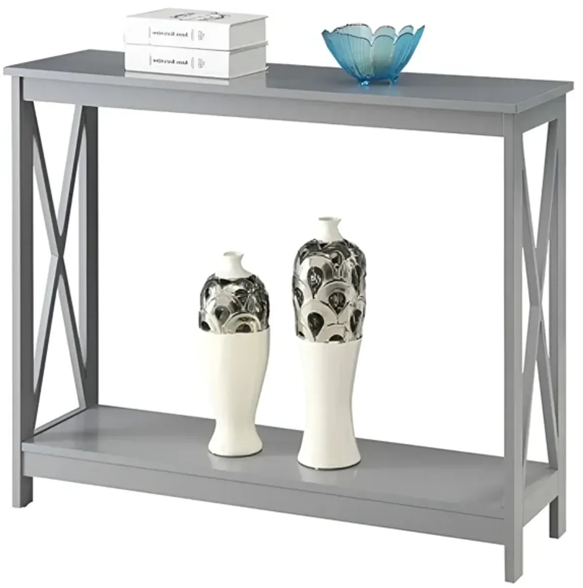 Wood Console Table with Bottom Shelf – Perfect for Living Room Storage and Display