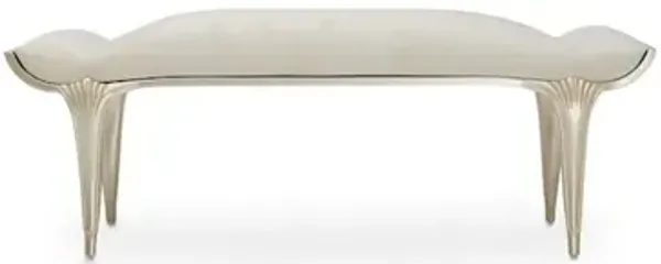 Michael Amini Villa Cherie Bed Bench - Caramel