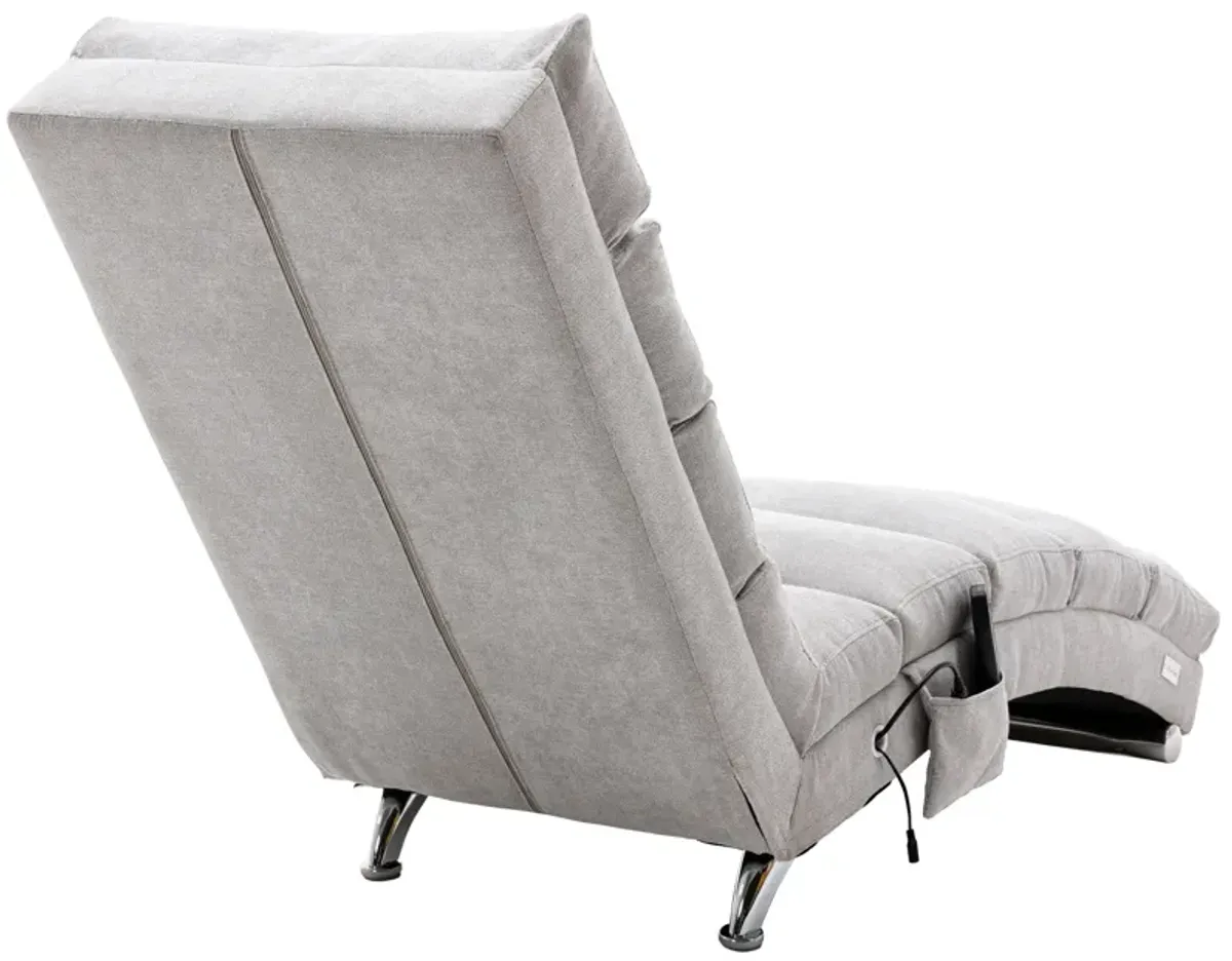 Linen Chaise Lounge Indoor Chair -  Modern Long Lounger for Office or Living Room