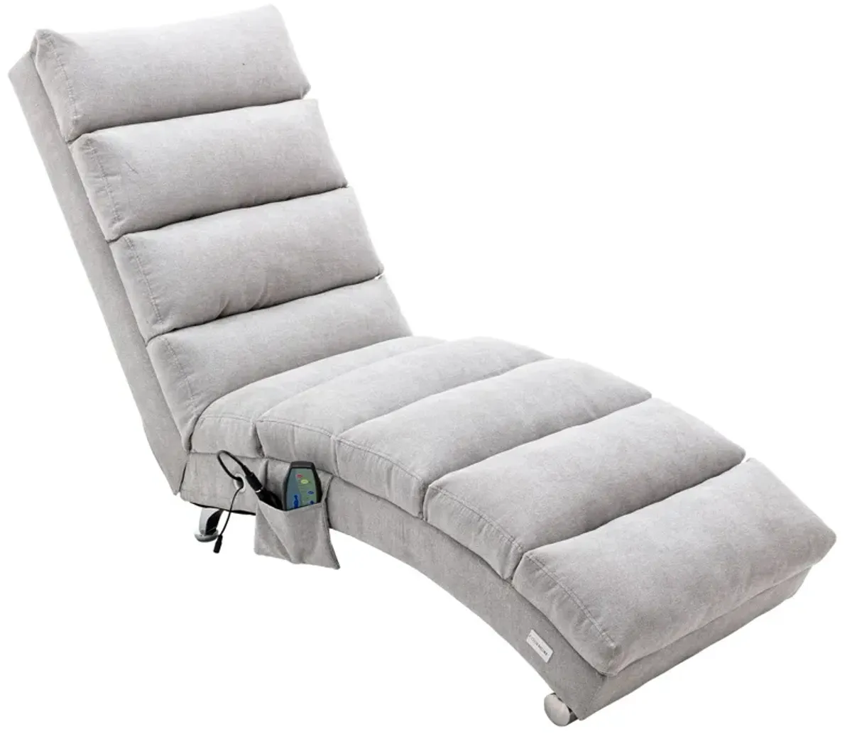 Linen Chaise Lounge Indoor Chair -  Modern Long Lounger for Office or Living Room