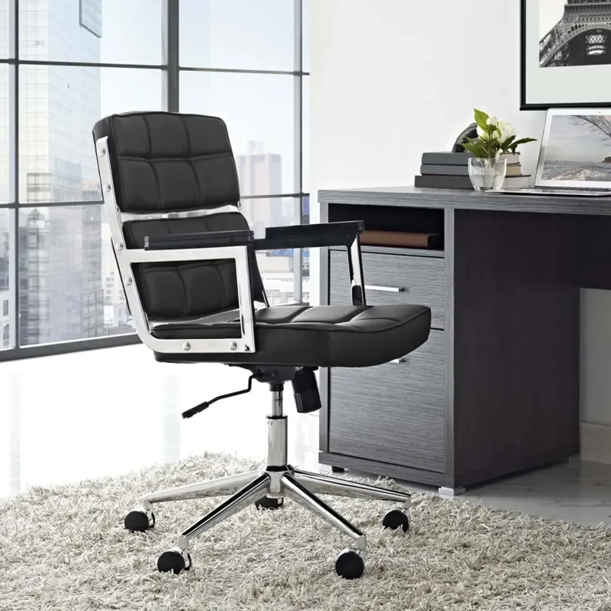 Modway Furniture - Portray Highback Upholstered Vinyl Office Chair