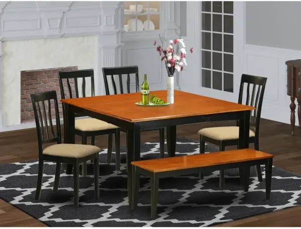 6-PC Kitchen table set with bench-Kitchen Tables and 4 Dining Chairs Plus bench