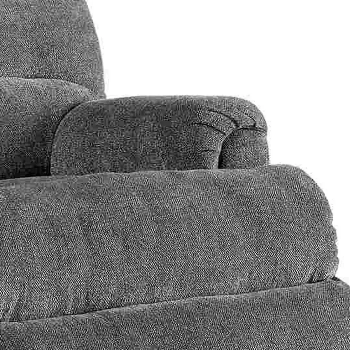 Manual Rocker Recliner with Fabric and Pull Lever, Gray-Benzara