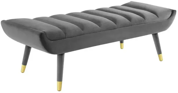 Modway EEI-3484 Guess Channel Tufted Performance Velvet Accent Bench, Gray