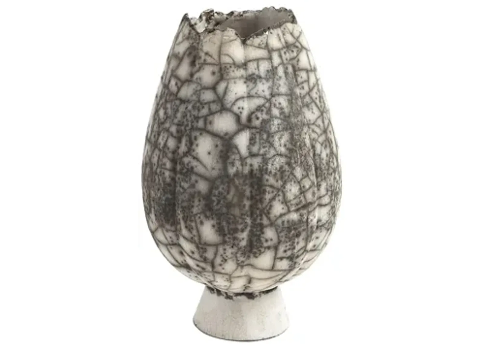 Crackled Footed Vase