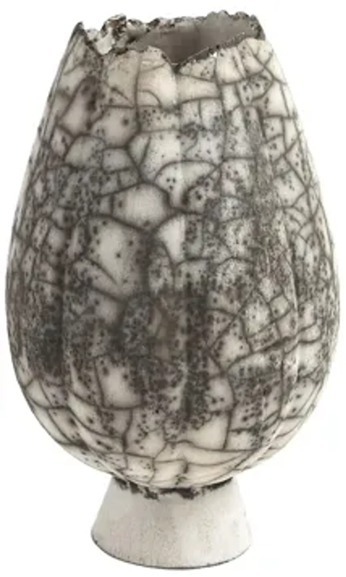 Crackled Footed Vase