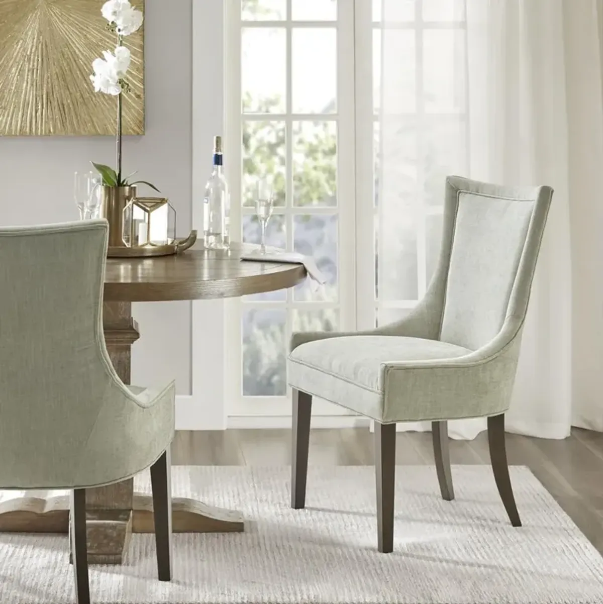 Belen Kox Set of 2 Light Grey Multi Dining Side Chairs, Belen Kox