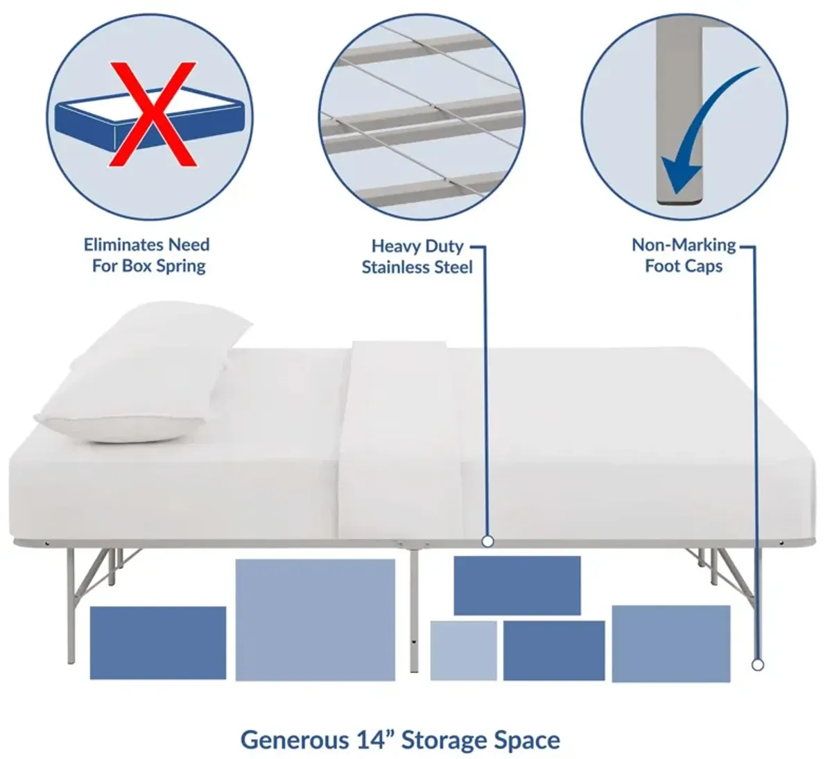 Modway - Horizon Queen Stainless Steel Bed Frame