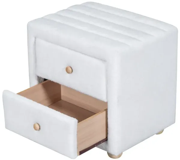 Streamdale Teddy Fleece Nightstand With 2 Drawers