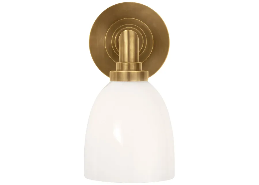 Wilton Single Bath Light in Antique Brass