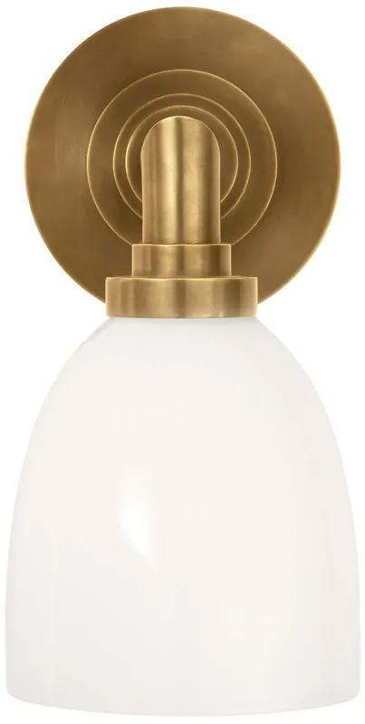 Wilton Single Bath Light in Antique Brass