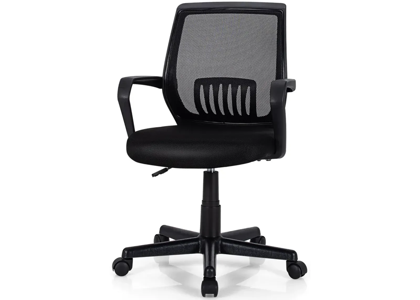 Costway Mid-Back Mesh Office Chair Height Adjustable Executive Chair w/ Lumbar Support