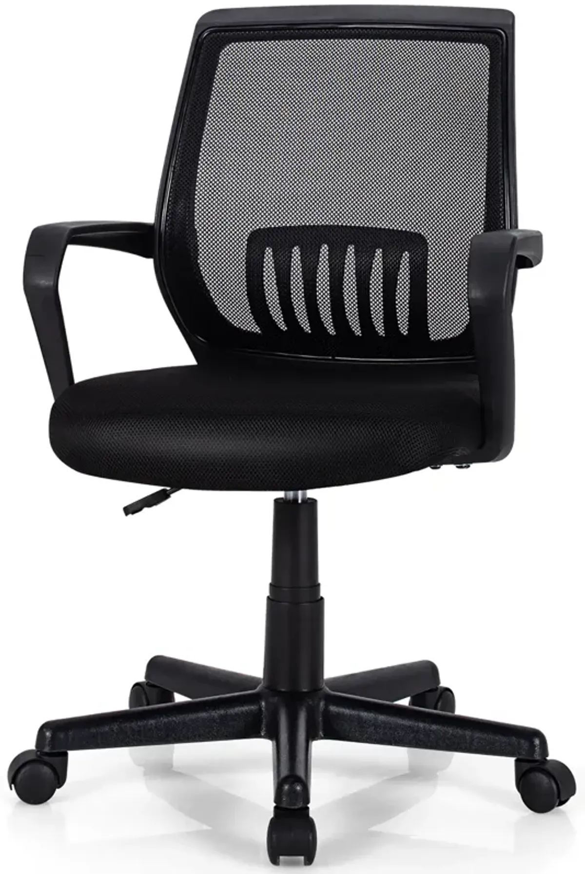 Costway Mid-Back Mesh Office Chair Height Adjustable Executive Chair w/ Lumbar Support