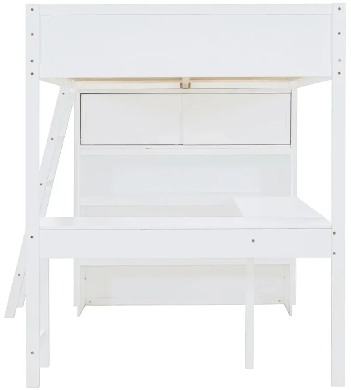 Merax Loft Bed with Desk and Shelf