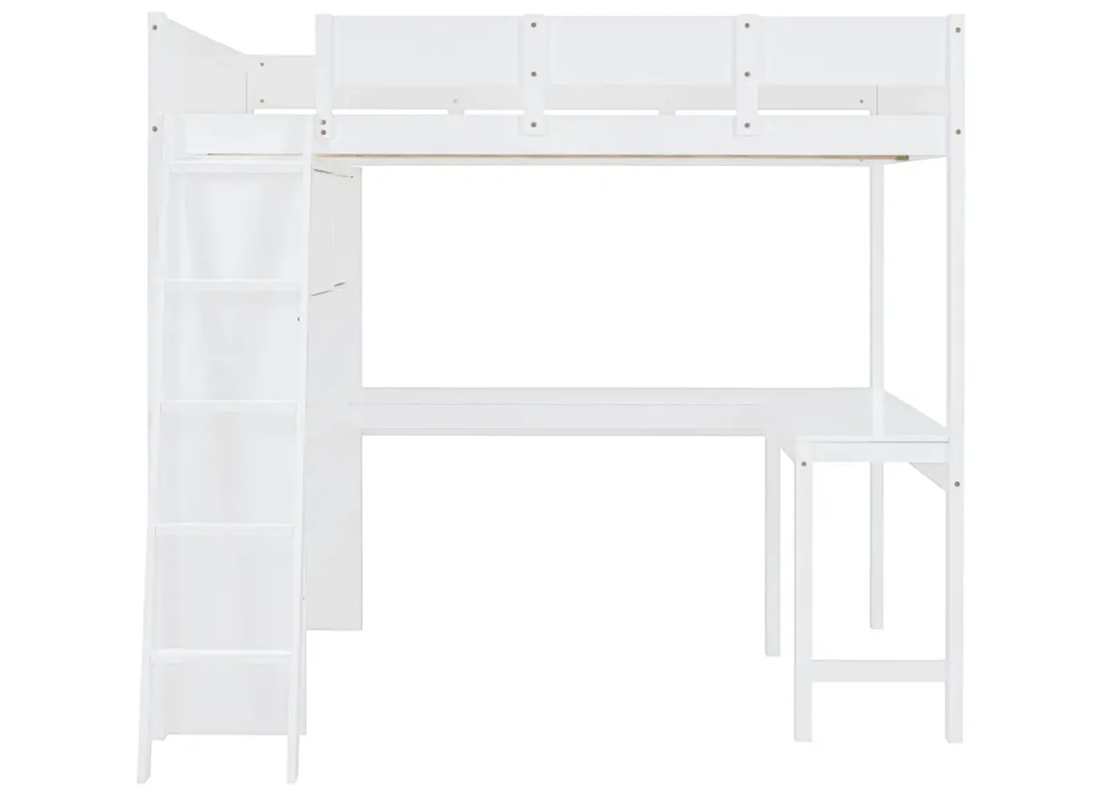 Merax Loft Bed with Desk and Shelf