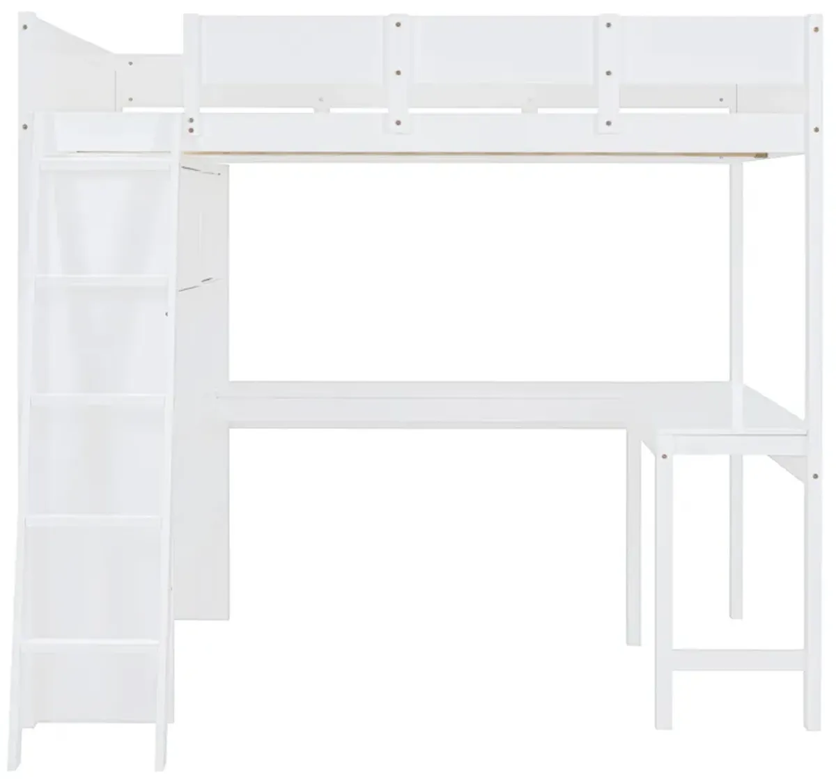 Merax Loft Bed with Desk and Shelf