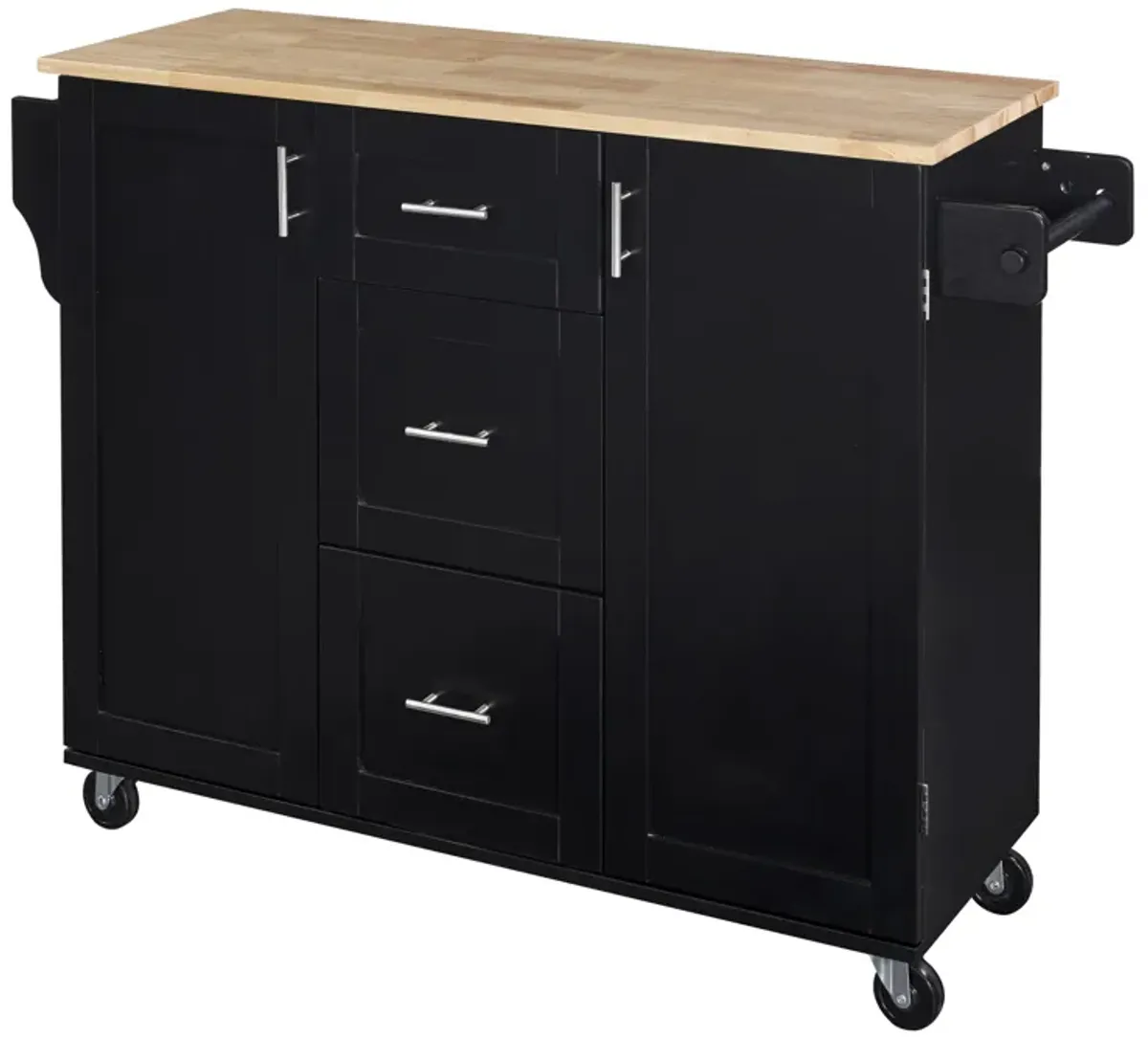 Merax Modern Kitchen Cart Rolling Kitchen Island with Storage