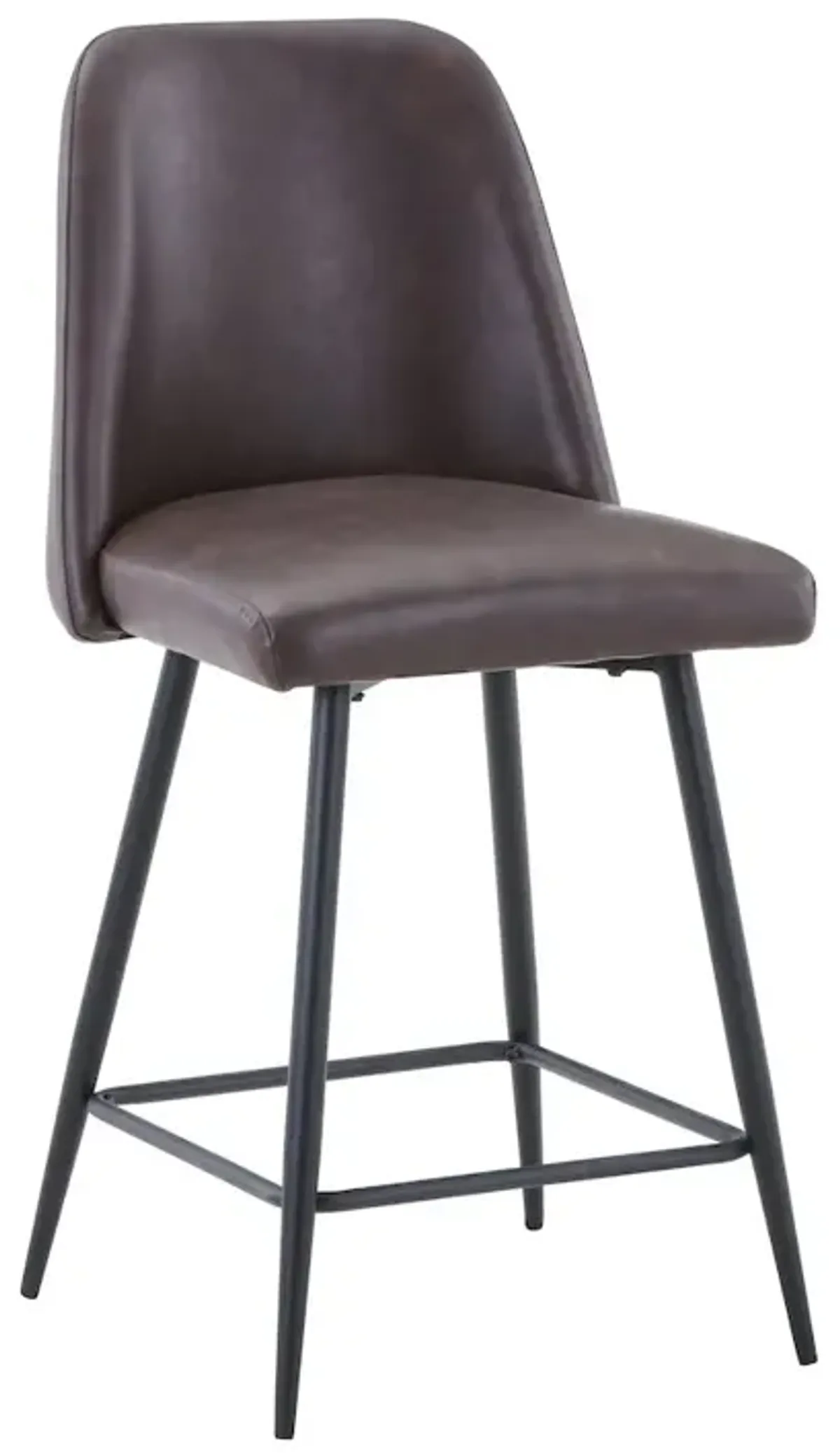 Jofran Mid-Century Modern Faux Leather Upholstered Counter Height Barstool (Set of 2)