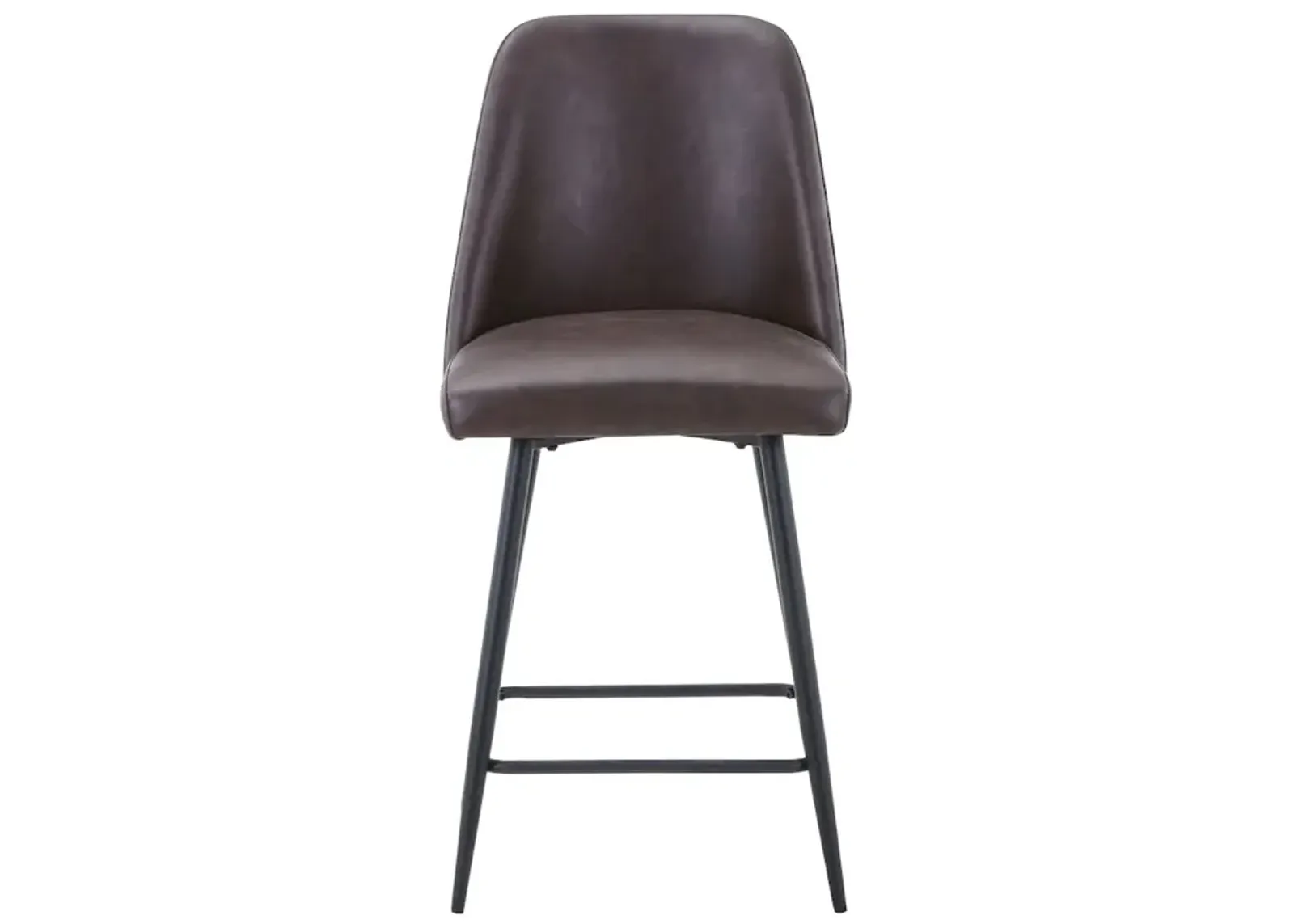 Jofran Mid-Century Modern Faux Leather Upholstered Counter Height Barstool (Set of 2)